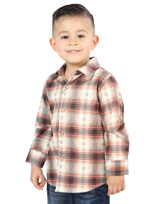 CAMISA MANGA LARGA EL SENOR DE LOS CIELOS WH2307-13 97% Poliéster 3% Elastano NARANJA/BEIGE  44733