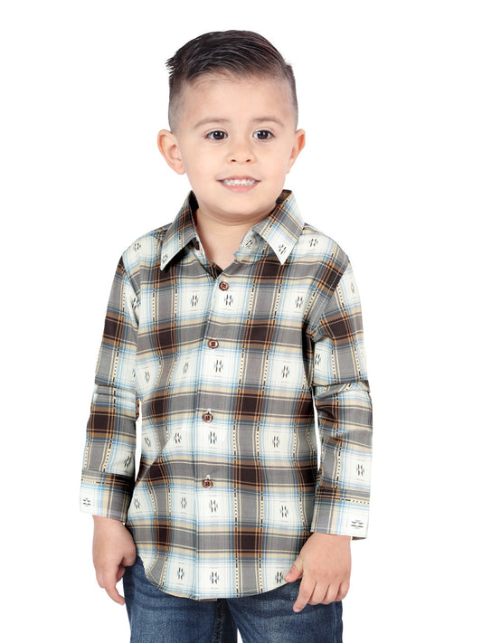 Camisa L/ Manga El Senor De Los Cielos Wh2307-16 97% Poliéster 3% Elastano Marrón/Arena 44734
