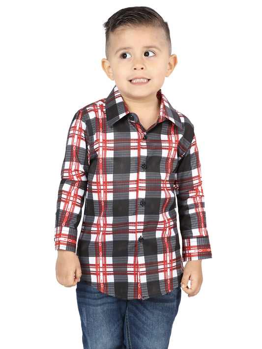 CAMISA MANGA LARGA EL SENOR DE LOS CIELOS WH2307-106 97% ALGODÓN 3% SPANDEX BLANCO/ROJO  44741