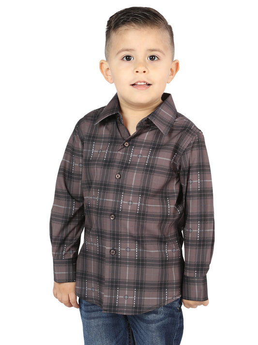 Camisa L/ Manga El Senor De Los Cielos Wh2307-90 97% Algodón 3% Spandex Moka/Oliva 44746