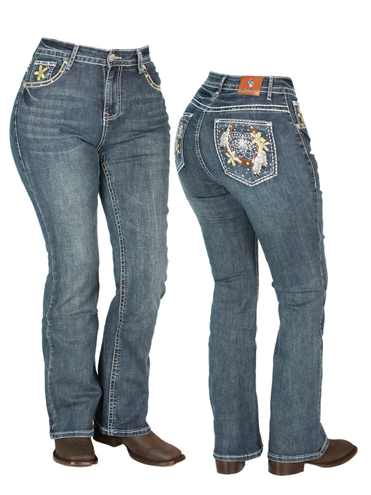 PANTALON DAMA CENTENARIO EC-W010 MEZCLILLA D.AZUL 44959