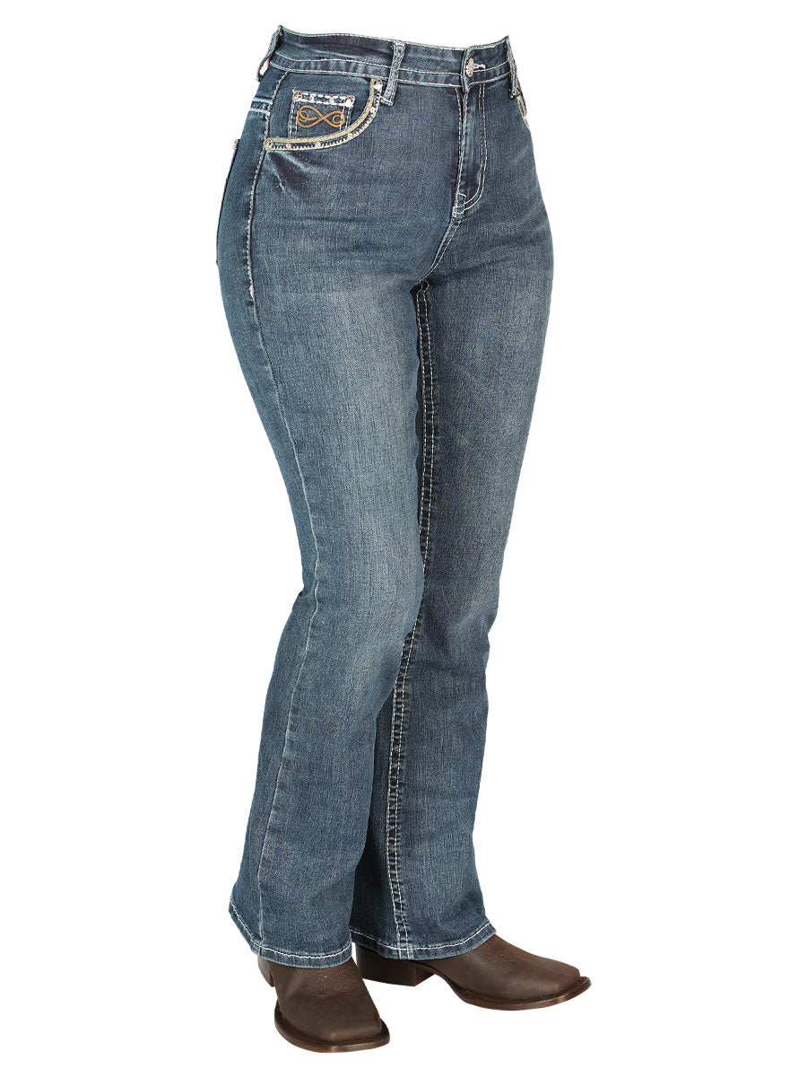 PANTALON DAMA CENTENARIO EC-W014 MEZCLILLA D.AZUL 44961