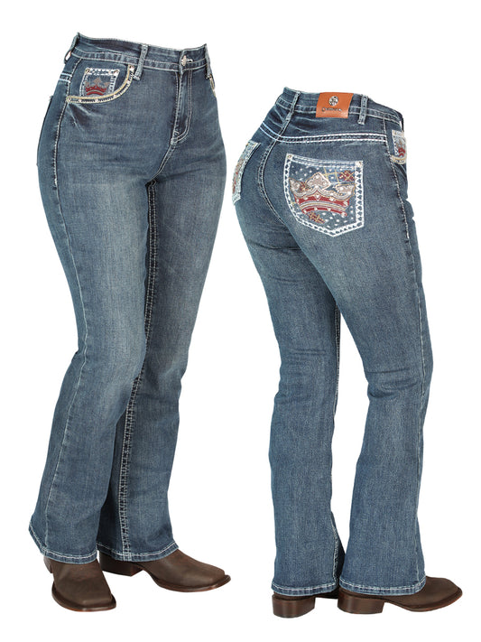 PANTALON DAMA CENTENARIO EC-W012 MEZCLILLA D.AZUL 44962