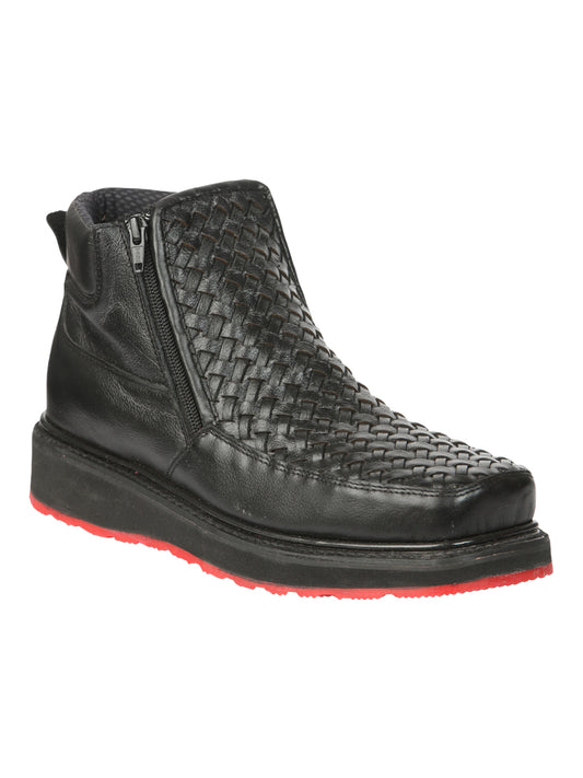 Botin C/ Cierre El General Macho Tejido Negro 45183