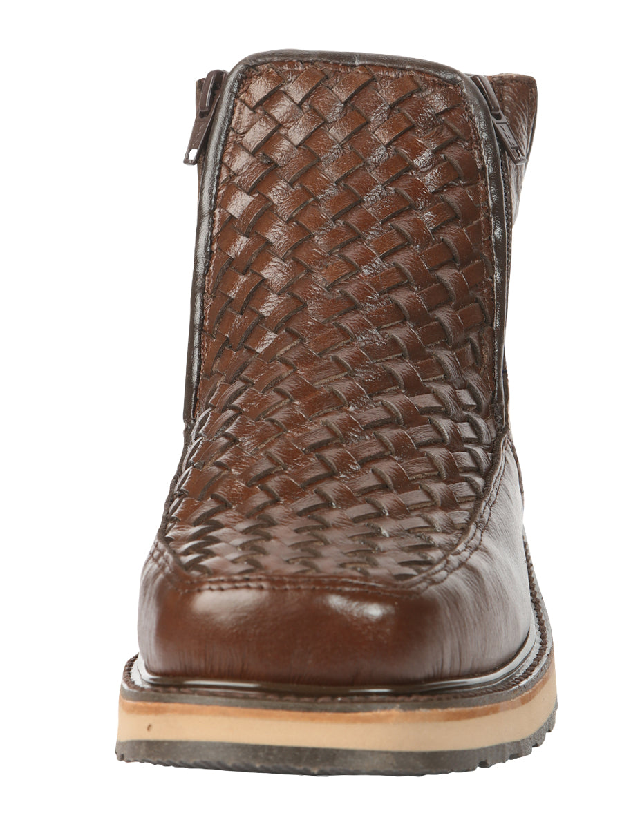 Botin C/ Cierre El General Macho Tejido Cafe 45184