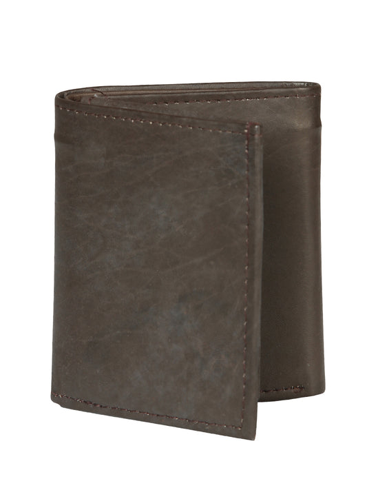 Cartera Borrego El General Tri-fold Piel Lisa Cafe Obscuro 45262