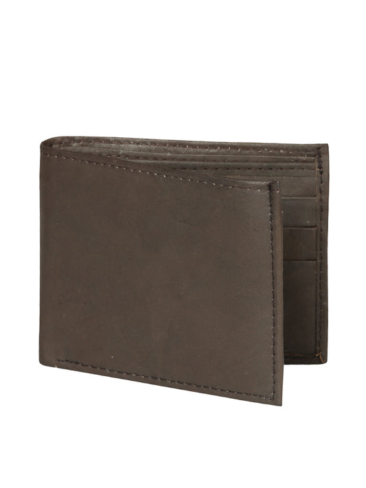 Cartera Borrego El General Bi-fold Piel Lisa Cafe Obscuro 45263