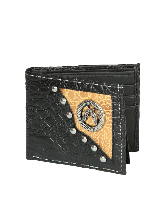 Cartera Imitacion El General Concho Piel Coco Negro 45268