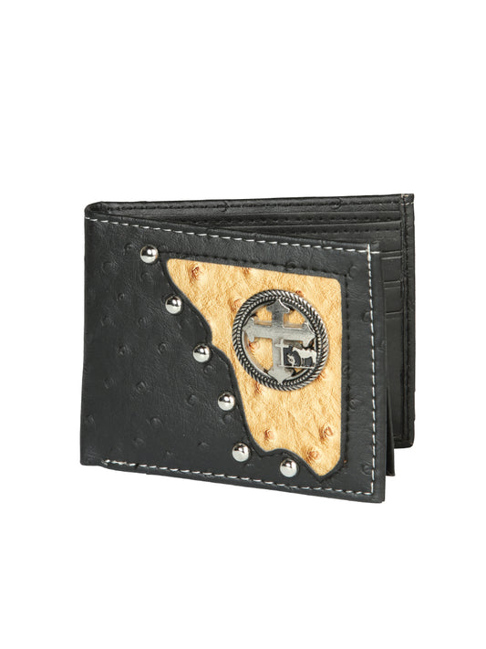 Cartera Imitacion El General Concho Piel Avestruz Negro 45275