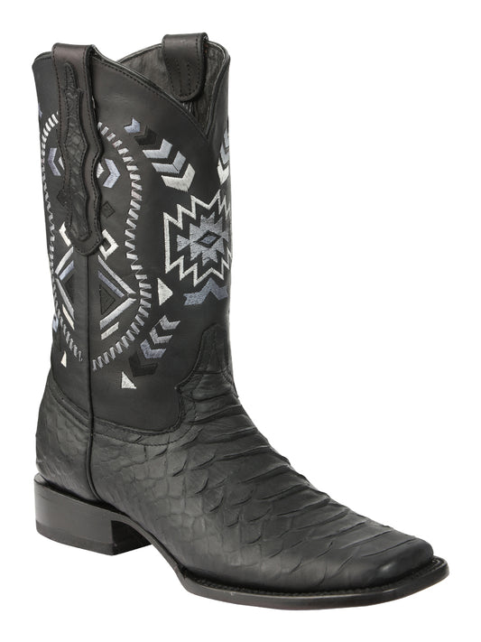 Bota Rodeo Imitacion El General T-bro-g01-01-a Piel Python Negro 45398