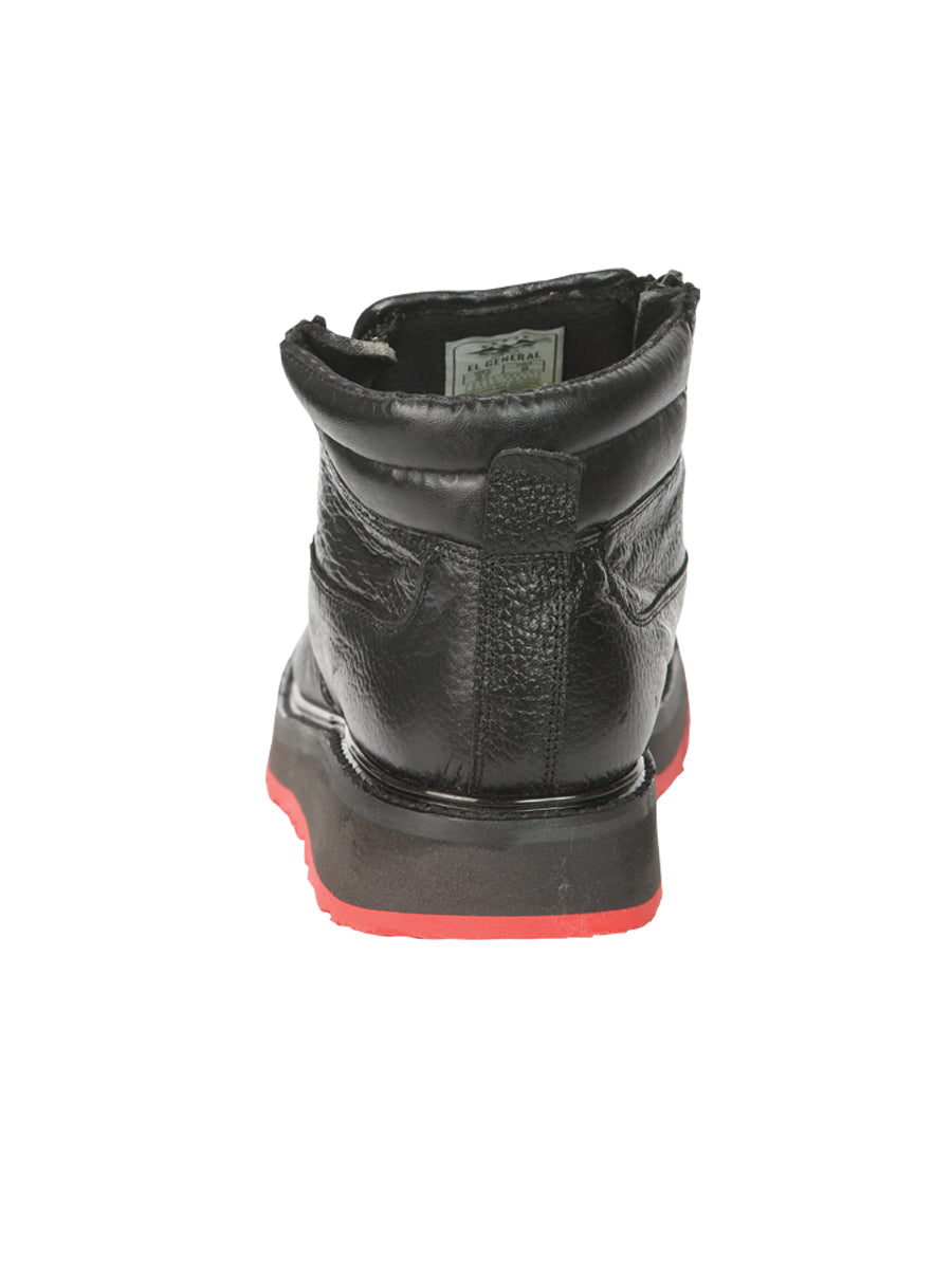 el General Caballero Tobillo Botas con Zipper - Negro/rojo Petatillo Piel 45402