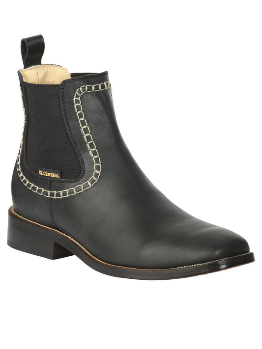 el General Caballero Piel Tobillo Botas - Negro 45420