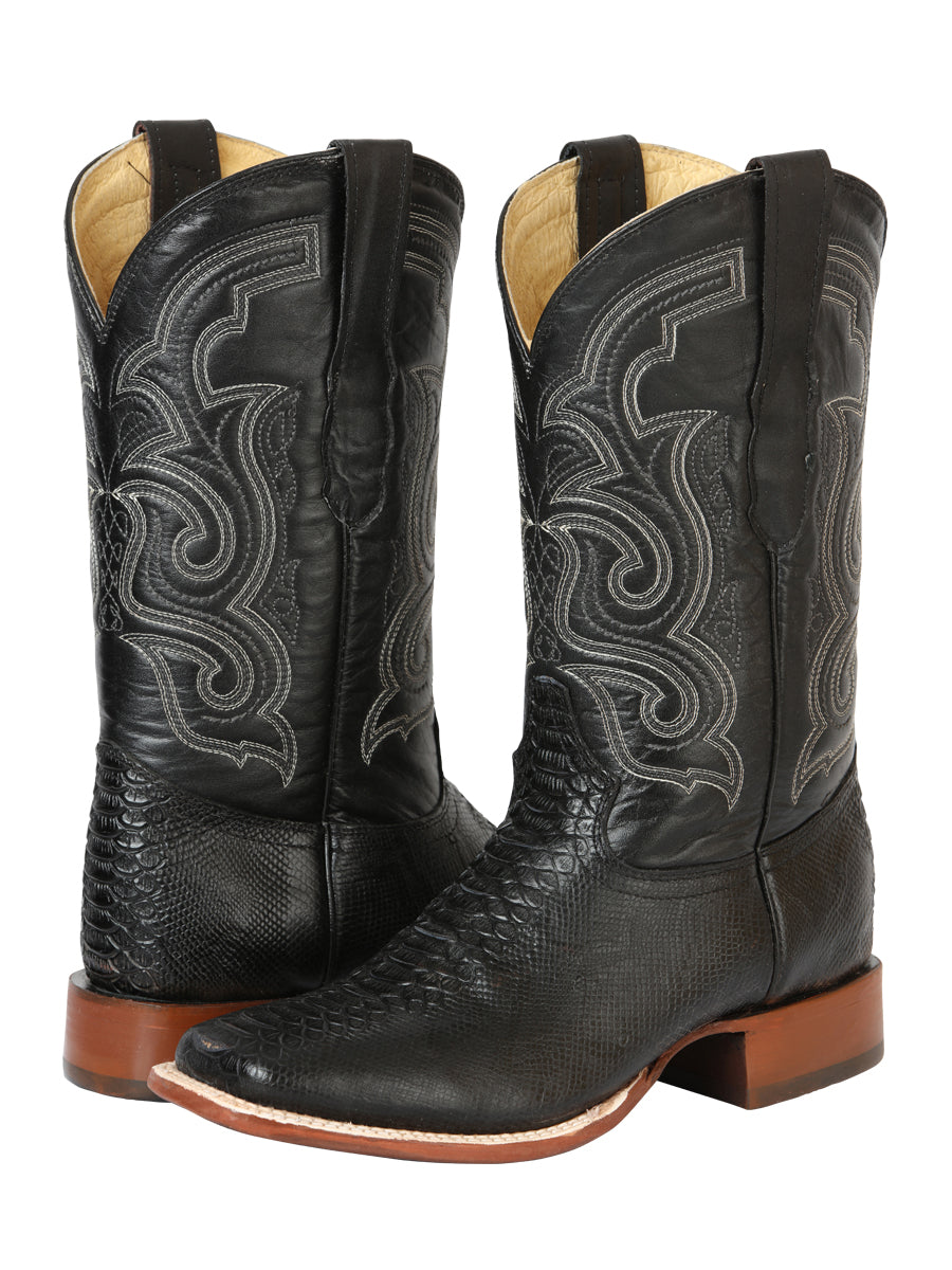 el General Caballero Pitón Imitación Rodeo Botas - Negro 45433
