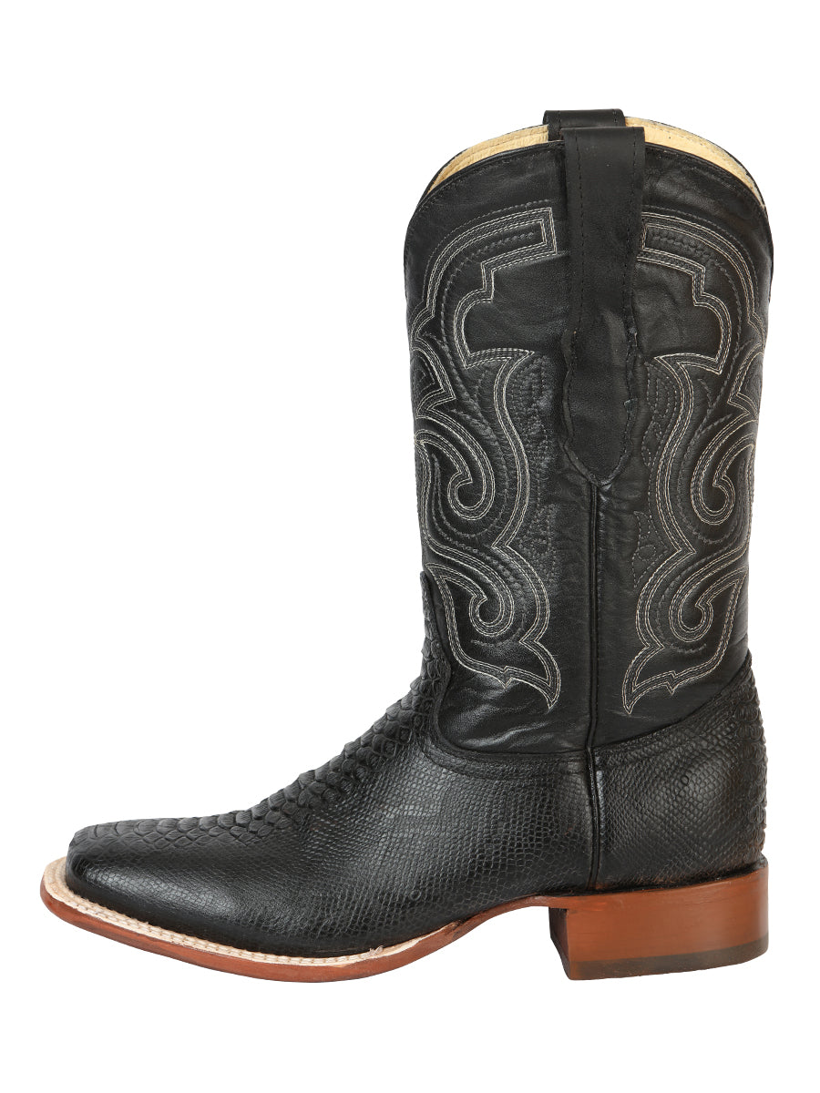 el General Caballero Pitón Imitación Rodeo Botas - Negro 45433
