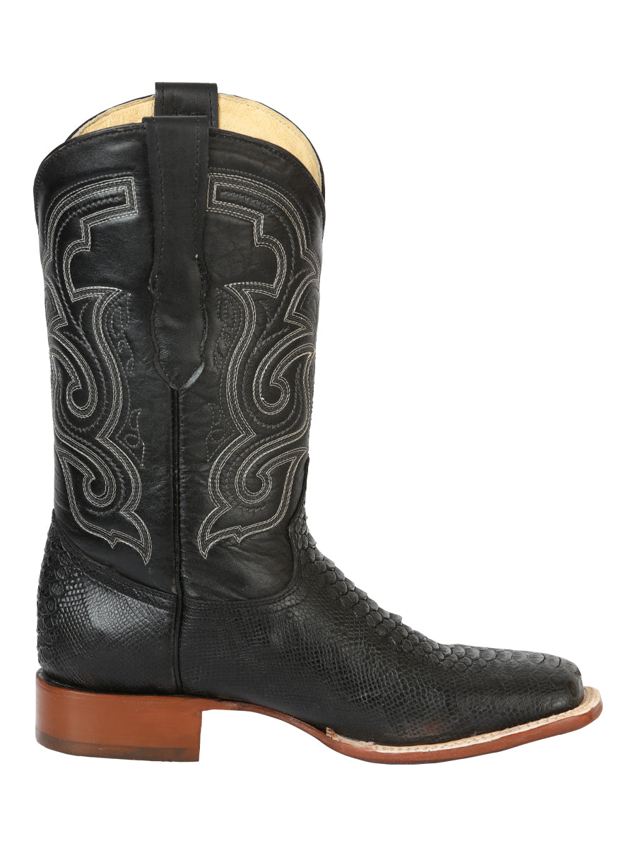 el General Caballero Pitón Imitación Rodeo Botas - Negro 45433