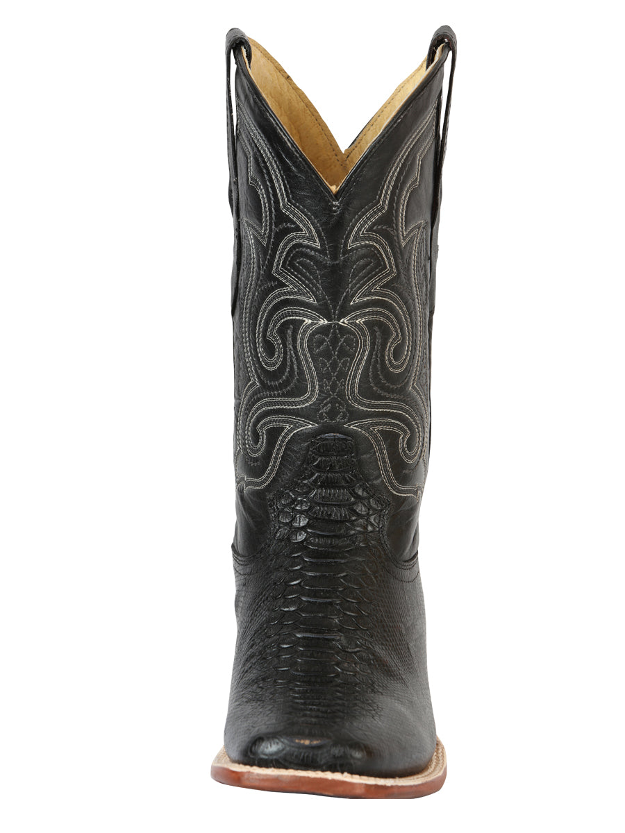 el General Caballero Pitón Imitación Rodeo Botas - Negro 45433