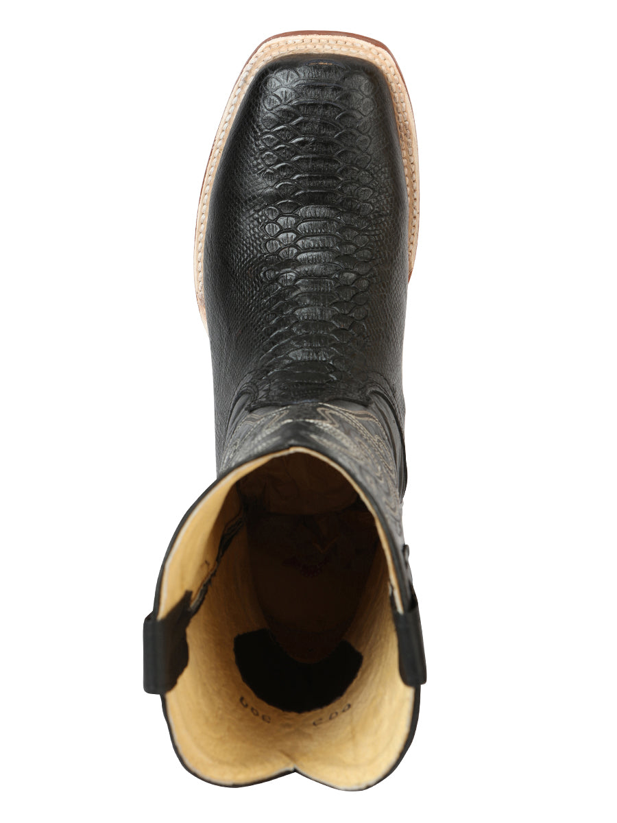 el General Caballero Pitón Imitación Rodeo Botas - Negro 45433