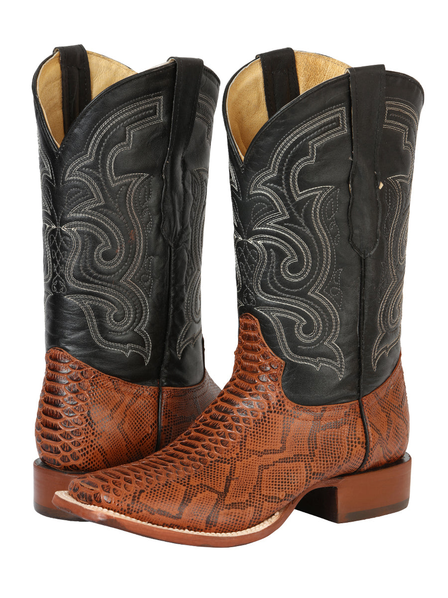 el General Caballero Pitón Imitación Rodeo Botas - Cognac 45435
