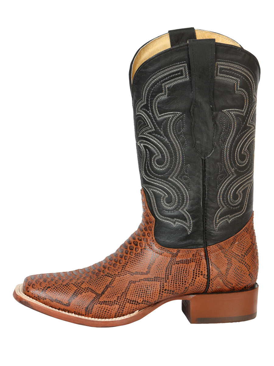 el General Caballero Pitón Imitación Rodeo Botas - Cognac 45435