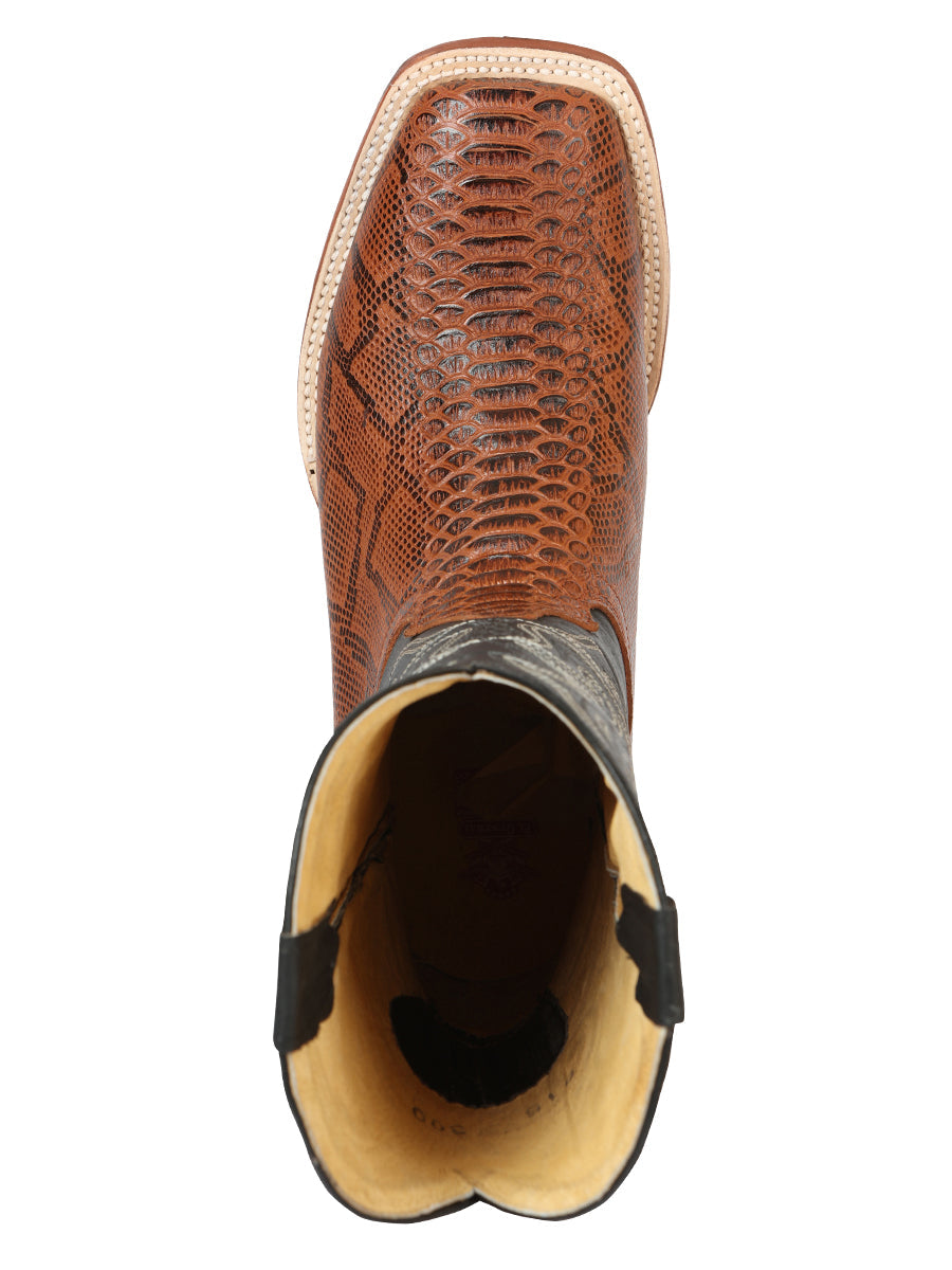 el General Caballero Pitón Imitación Rodeo Botas - Cognac 45435