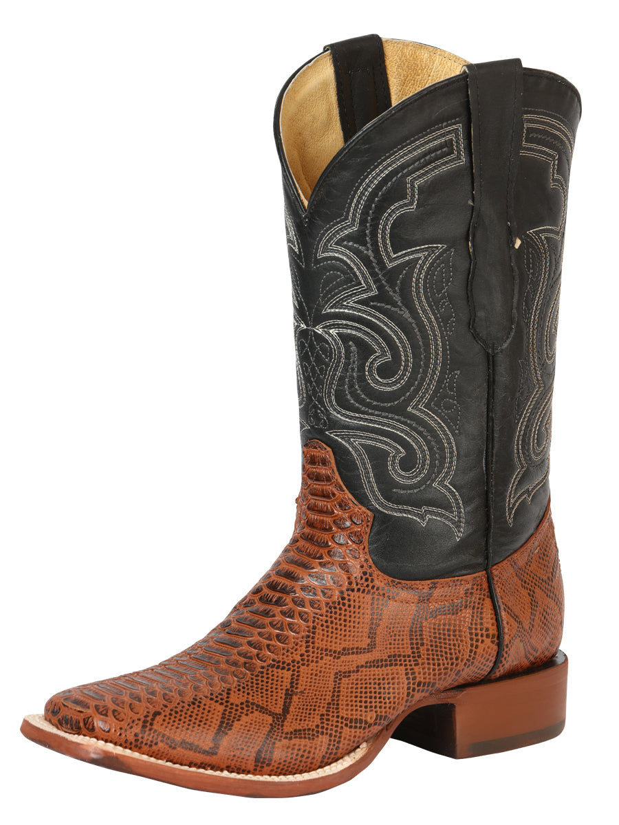 el General Caballero Pitón Imitación Rodeo Botas - Cognac 45435