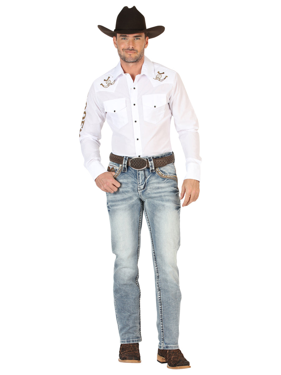 Centenario Caballero Premium Mezclilla Bota Cut Pantalón - Oscuro Azul 45530