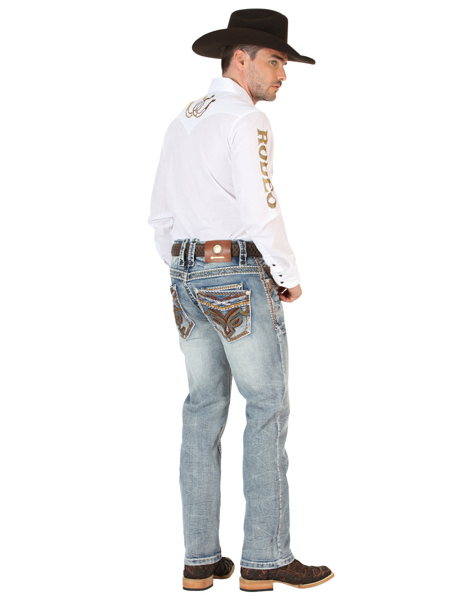 Centenario Caballero Premium Mezclilla Bota Cut Pantalón - Oscuro Azul 45530