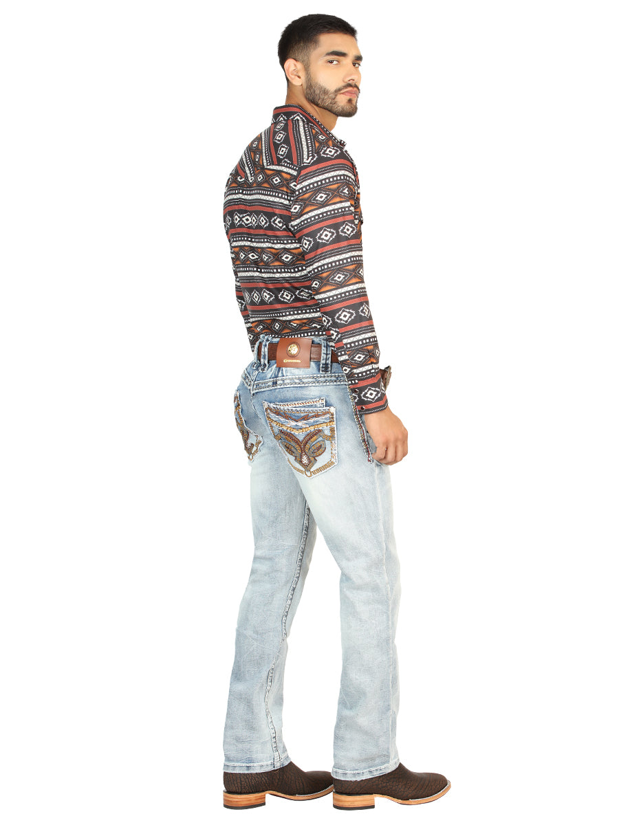 Centenario Caballero Premium Mezclilla Bota Cut Pantalón - Light Azul 45531