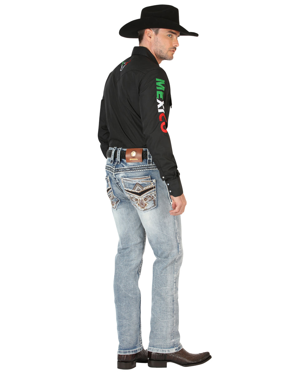 Centenario Caballero Premium Mezclilla Bota Cut Pantalón - Negro 45532