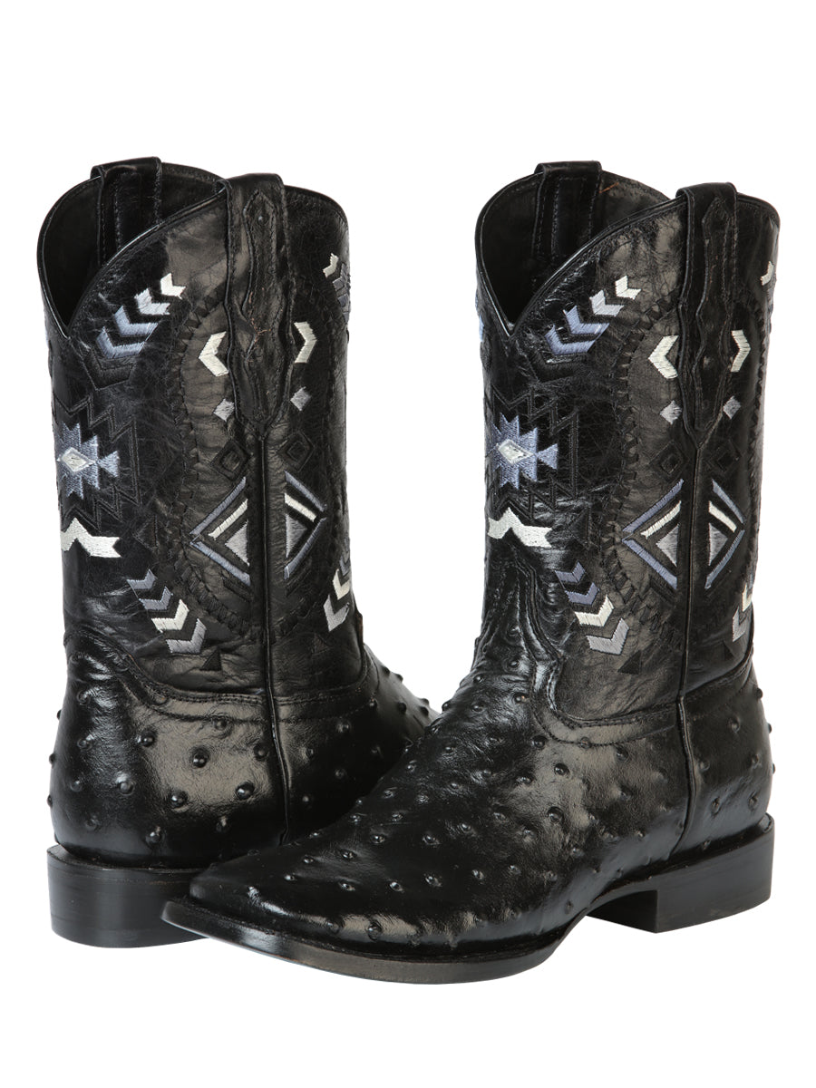 el General Rodeo Bota - Printed Ostrich Negro 51240