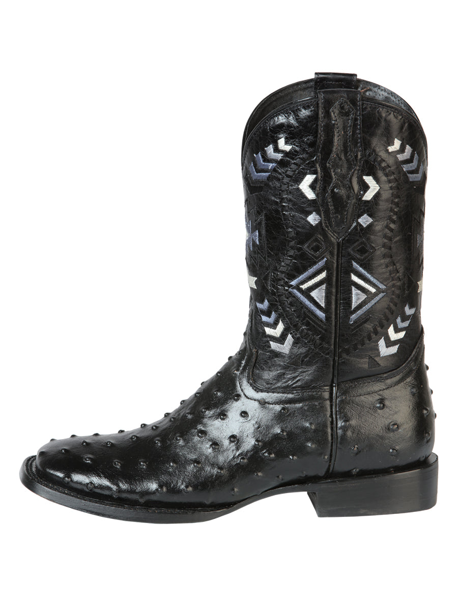 el General Rodeo Bota - Printed Ostrich Negro 51240