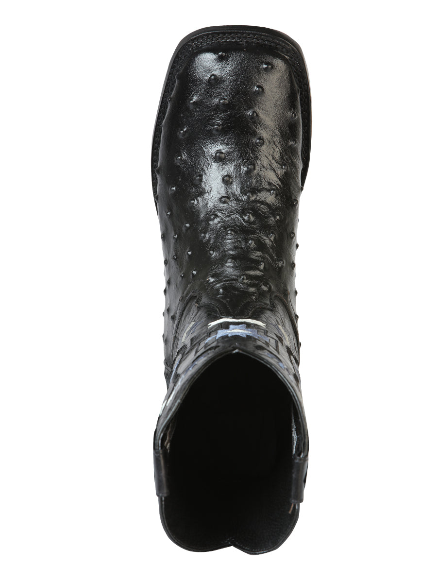 el General Rodeo Bota - Printed Ostrich Negro 51240