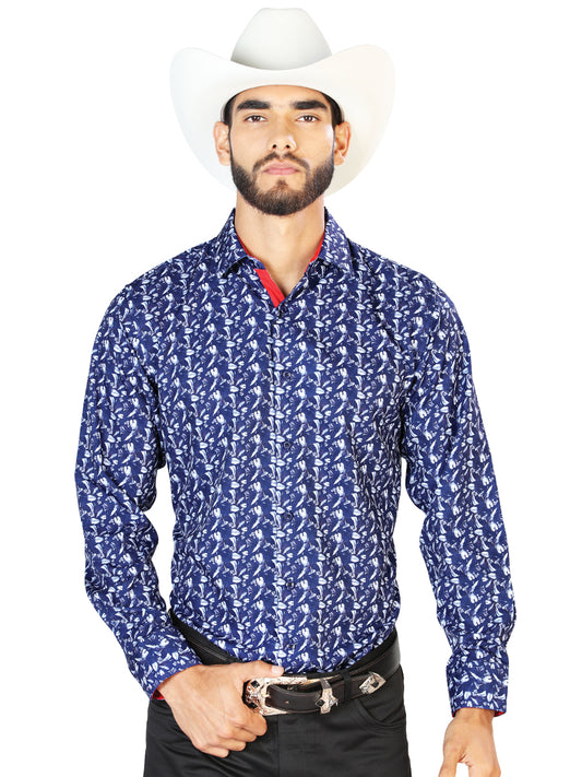 Camisa Casual Manga L/ Manga CENTENARIO 7001 95% POLIESTER 5% SPANDEX Azul 126261