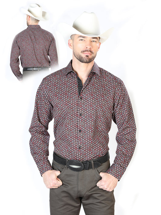 Camisa Casual Manga L CENTENARIO 7001 95% POLIESTER 5% SPANDEX NEGRO/ROJO 126270
