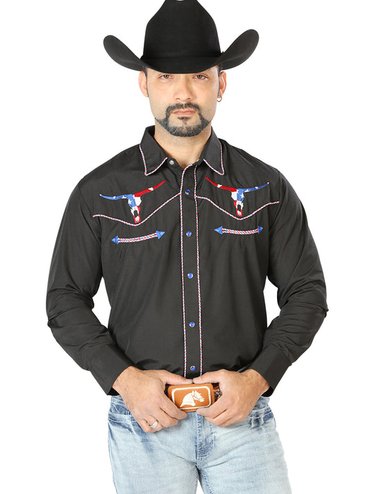 CAMISA VAQUERA MANGA LARGA El Señor de los Cielos No.2 65% POLIÉSTER 35% ALGODÓN Negro 126671