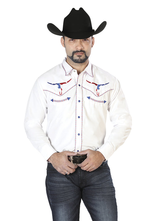 CAMISA VAQUERA MANGA LARGA El Señor de los Cielos No.2 65% POLIÉSTER 35% ALGODÓN BLANCO 126672