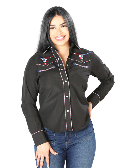 Camisa Vaquera Mujer El Señor de los Cielos No.5 65% POLIÉSTER 35% ALGODÓN Negro 126680