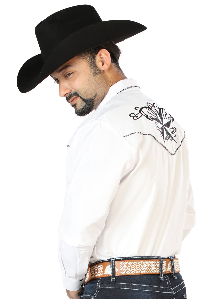 CAMISA VAQUERA MANGA LARGA El Señor de los Cielos No.7 65% POLIÉSTER 35% ALGODÓN BLANCO 126683