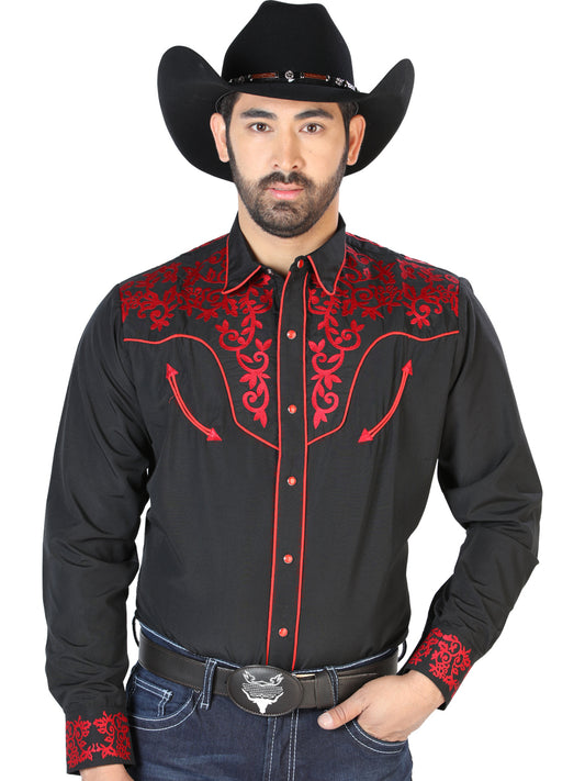 Camisa Vaquera L/ Manga El Señor De Los Cielos No.13 65% Poliéster 35% Algodón Negro 126701