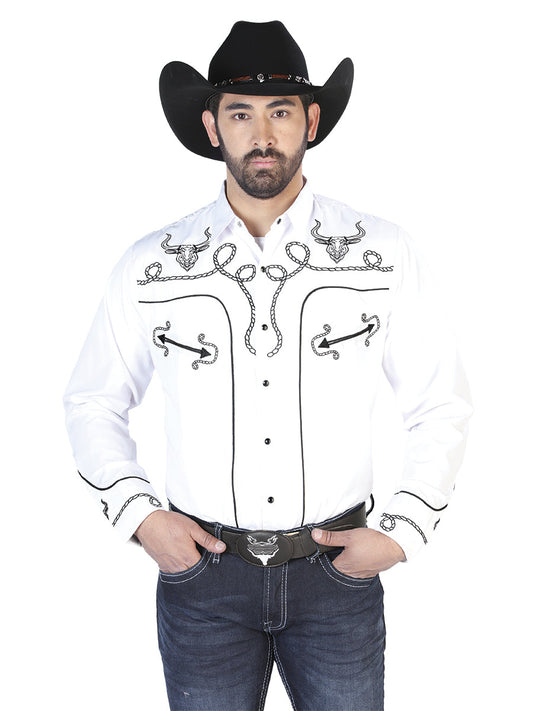 el Señor de los Cielos Bordado Camisa Blanco/negro 126712