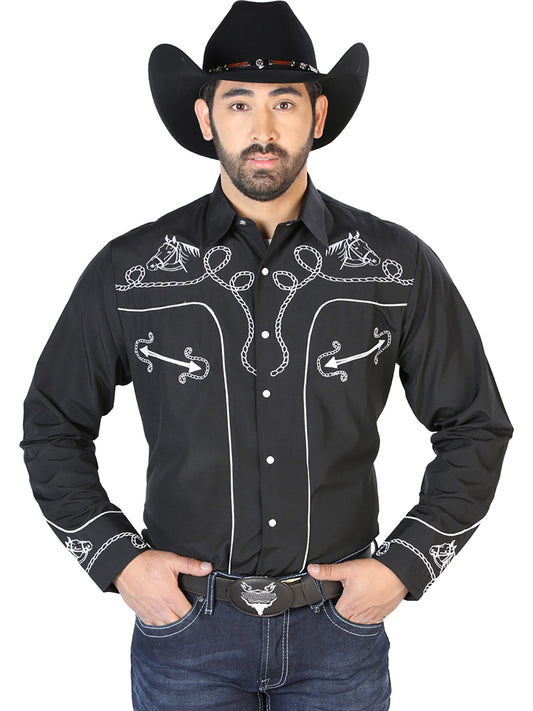 Camisa Vaquera L/ Manga El Señor de los Cielos No.17 65% POLIÉSTER 35% ALGODÓN Negro 126714