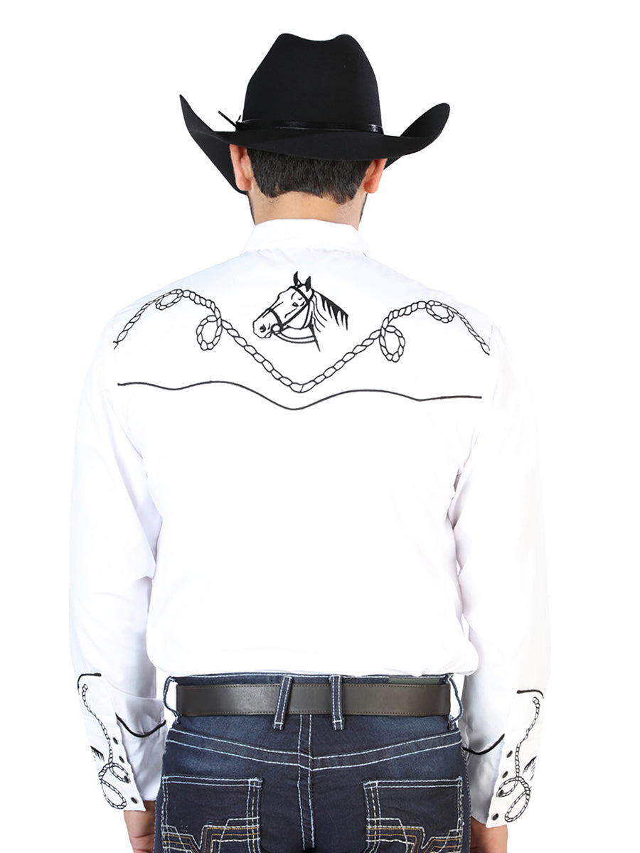 Camisa Vaquera L/ Manga El Señor De Los Cielos No.17 65% Poliéster 35% Algodón Blanco 126715