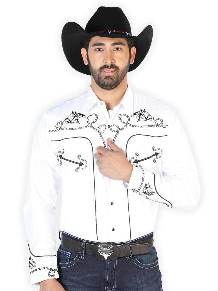 Camisa Vaquera L/ Manga El Señor De Los Cielos No.17 65% Poliéster 35% Algodón Blanco 126715