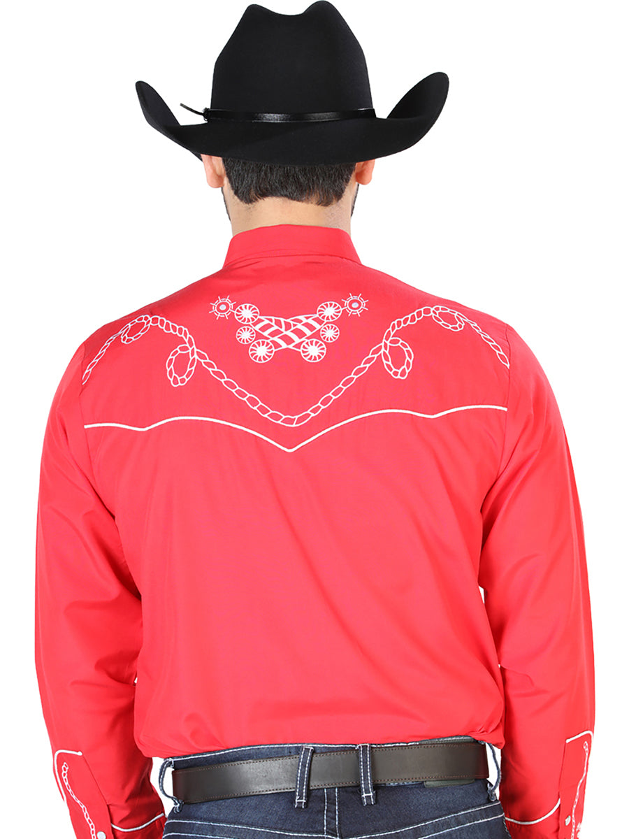CAMISA VAQUERA MANGA LARGA El Señor de los Cielos No.18 65% POLIÉSTER 35% ALGODÓN Rojo 126719