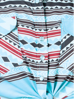 Dama Café Manga Larga Vaquero Camisa 44206