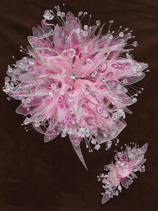 Ramos Quinceañeras Mis Xv Primaveras Petalos Acrílico/Satinado Rosa Claro 600050