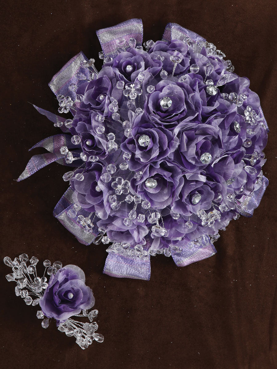 Ramos Quinceañeras Mis Xv Primaveras Rosal Combinado Acrílico/Satin Lila 600078
