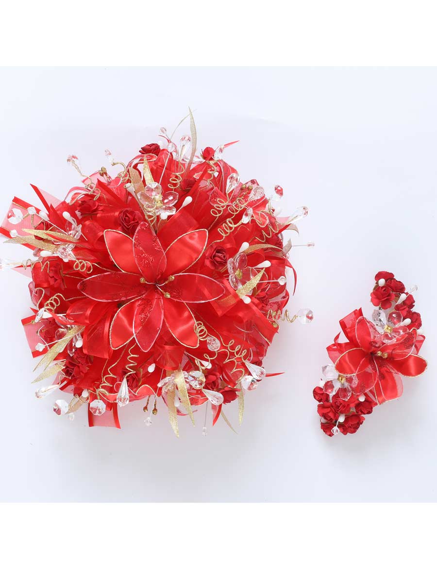 Ramos Quinceañeras Mis Xv Primaveras 0019 Cristal/Satin Rojo/Dorado 600415
