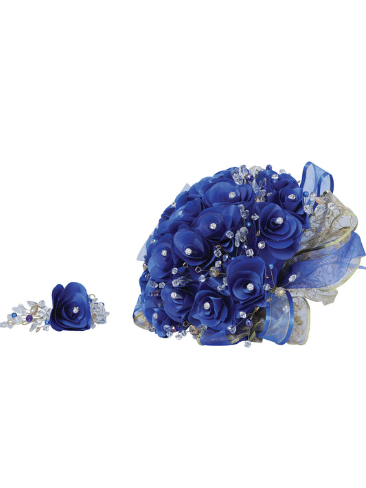 Ramos Quinceañeras Mis Xv Primaveras Rosal Combinado Acrylic/Satin Azul Rey/Oro 600860