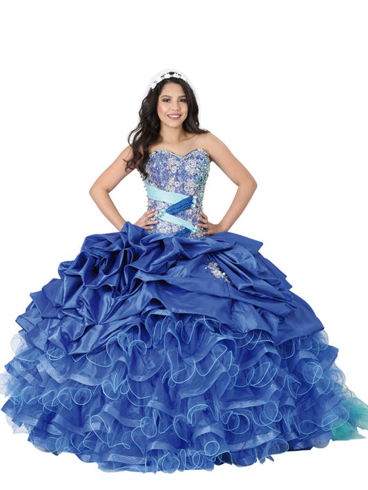 Vestido Mis Xv Primaveras Kate 100% Polyester Azul Rey 600935